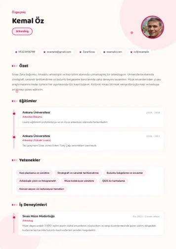 Arkeolog Cv Örnekleri cv indir